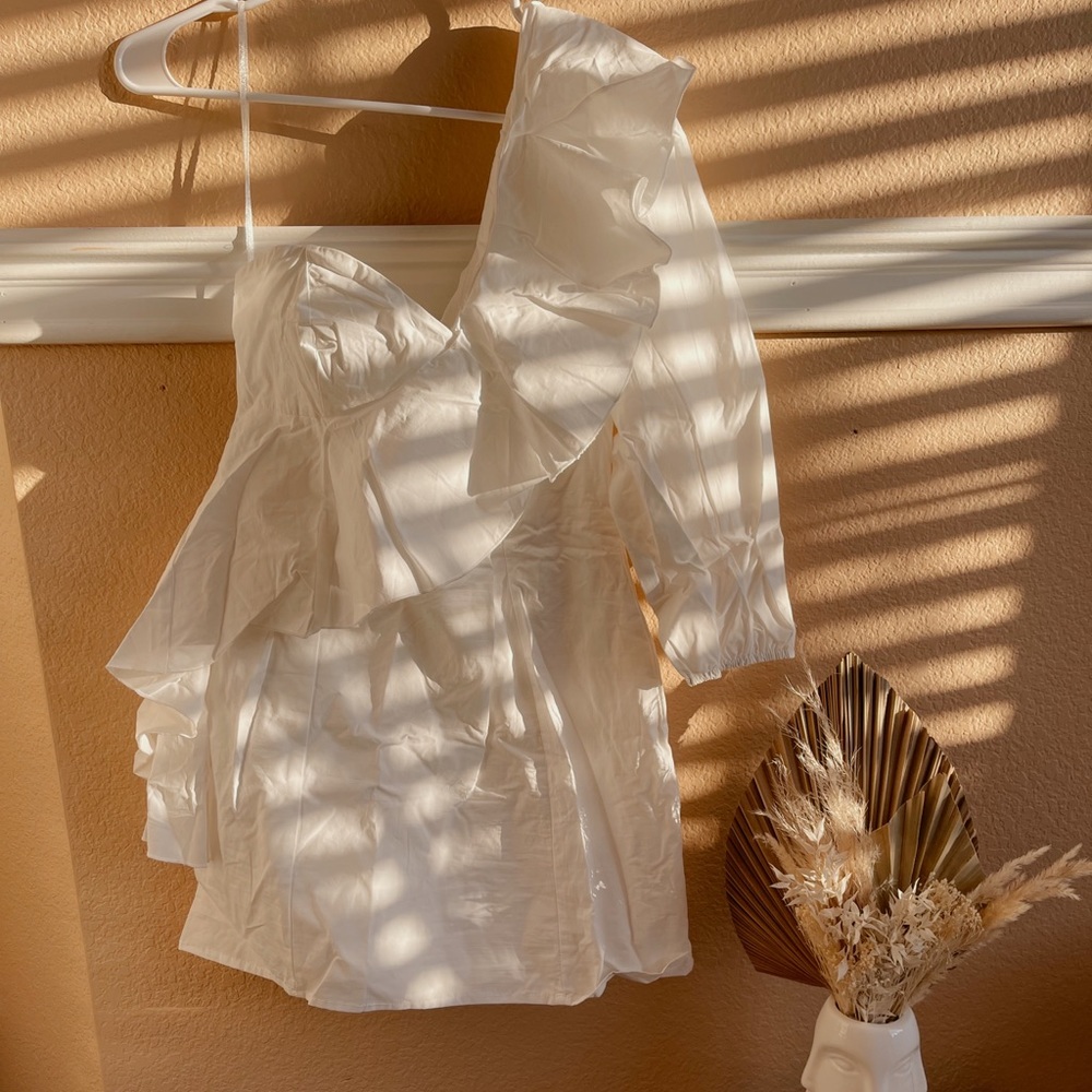 White “Nathaira Dress” from Showpo.